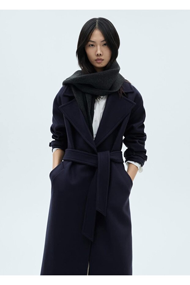Pure Wool Overcoat with Belt