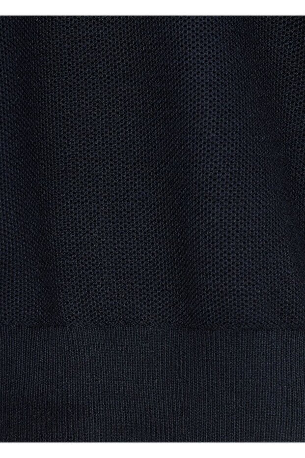 Mikro yapılı fermuarlı yaka kazak - 6