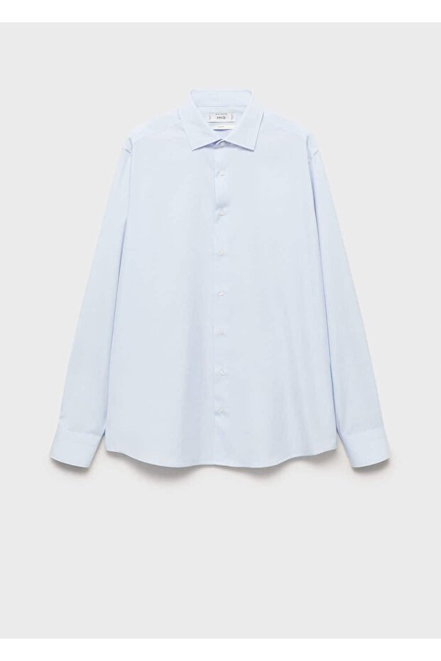 Slim fit pamuklu poplin gömlek - 3