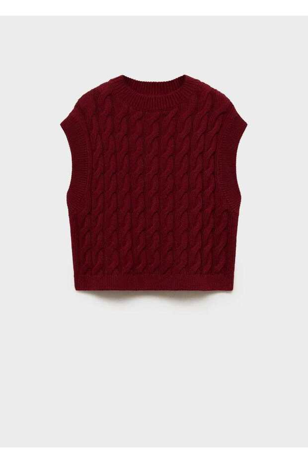 Gestrickte gemusterte Strickweste - 1