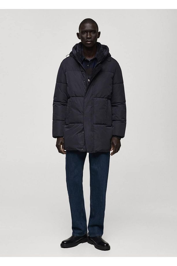 Kapitone su geçirmez kapüşonlu anorak - 2