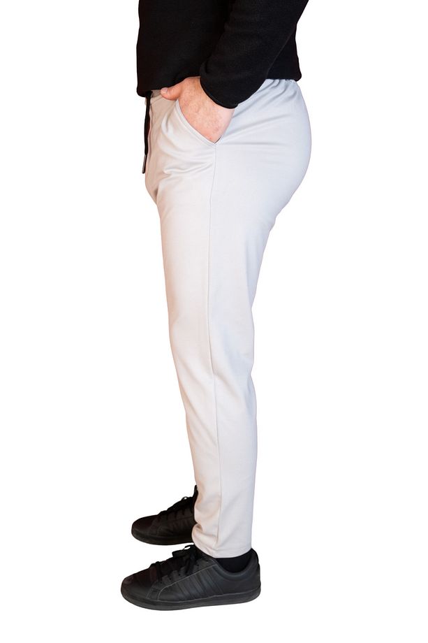 Erkek Jagger Pantolon Likralı Beli Lastikli Bağcık Detaylı Erkek Jogger Kumaş Pantolon - 6