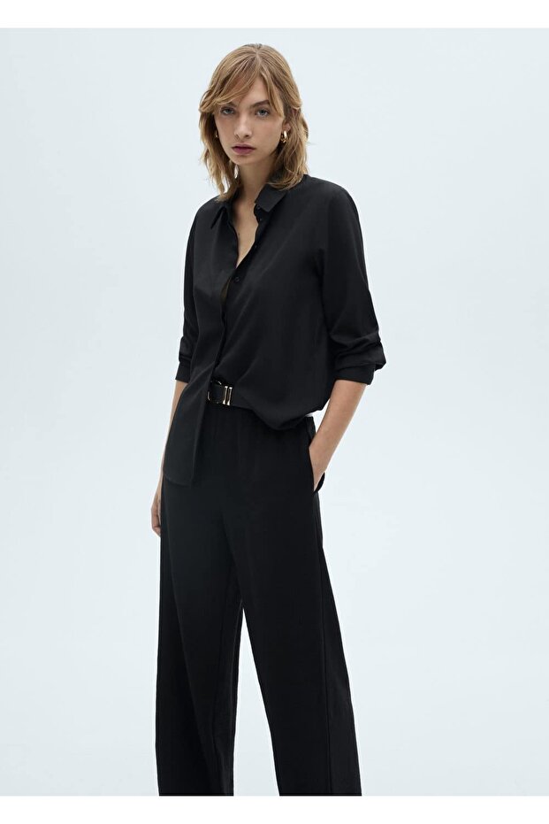 Düz kesim triko pantolon - 6