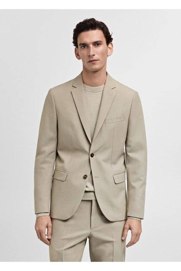 Streç kumaştan süper dar kesim blazer ceket - 1