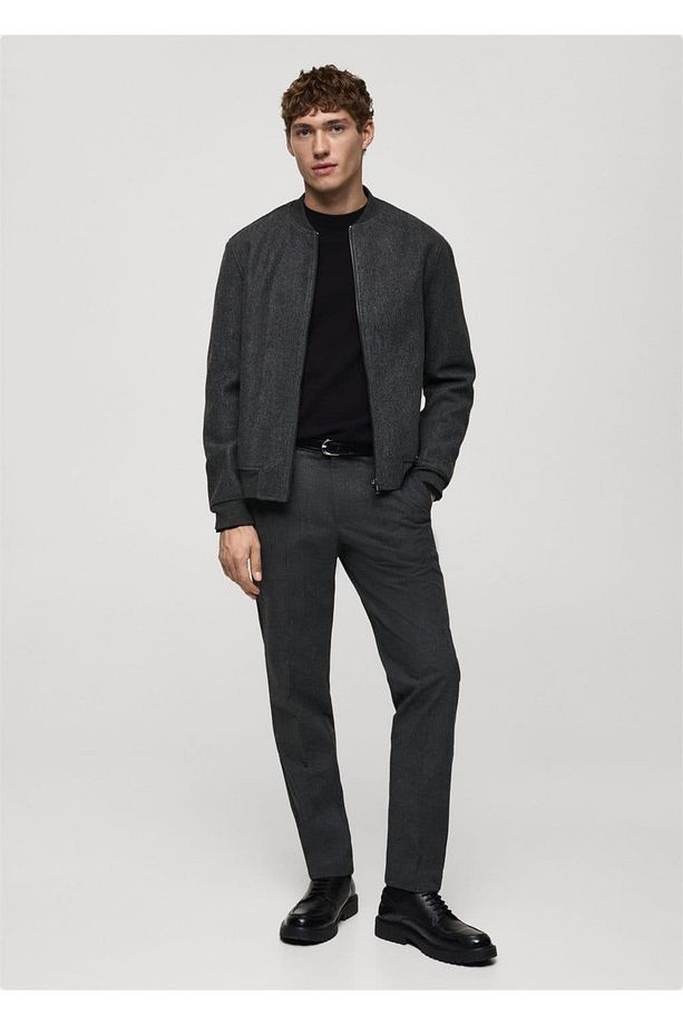 Regular kesim flanel bomber ceket - 2