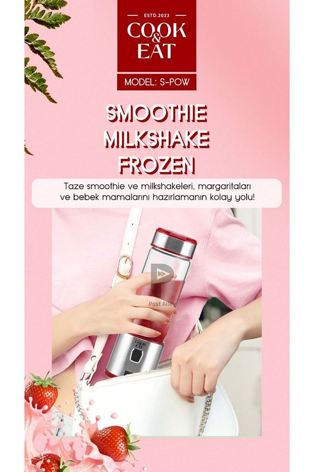 Şarjlı 6 Bıçaklı Paslanmaz Çelik Buz Kırabilen Kişisel Blender (450 Ml ) - 4
