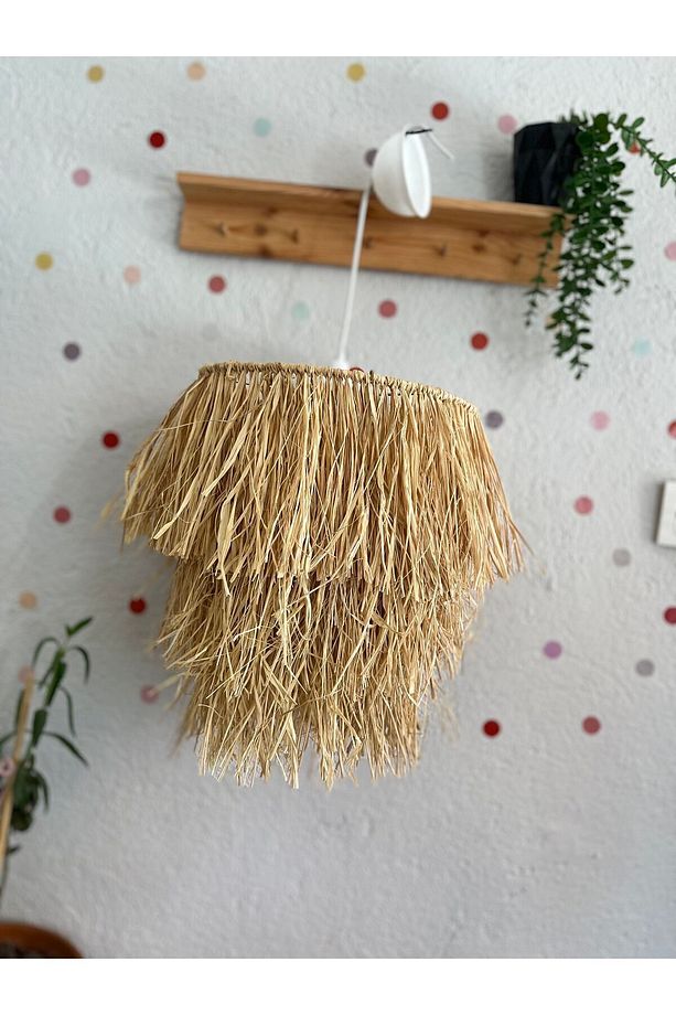 Rafya 3katlı bohem avize ,balkon aydınlatma ,cafe aydınlatma - 1