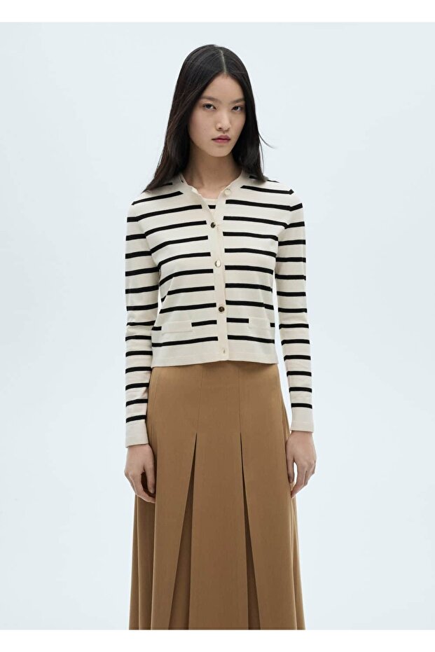 Striped knitwear cardigan