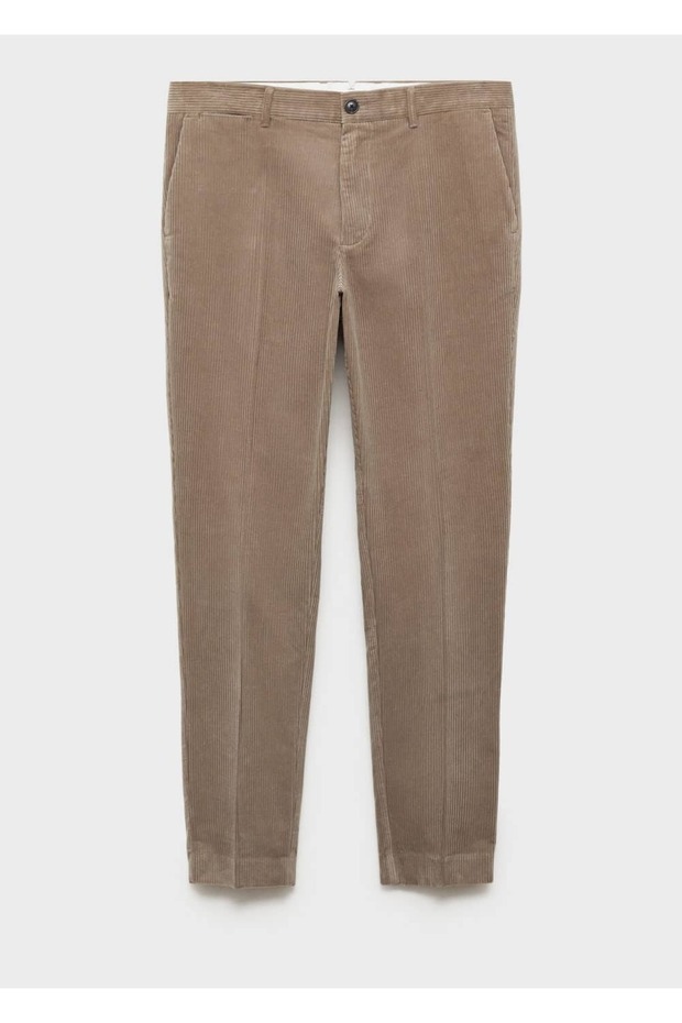 Regular kesim fitilli kadife pantolon - 3