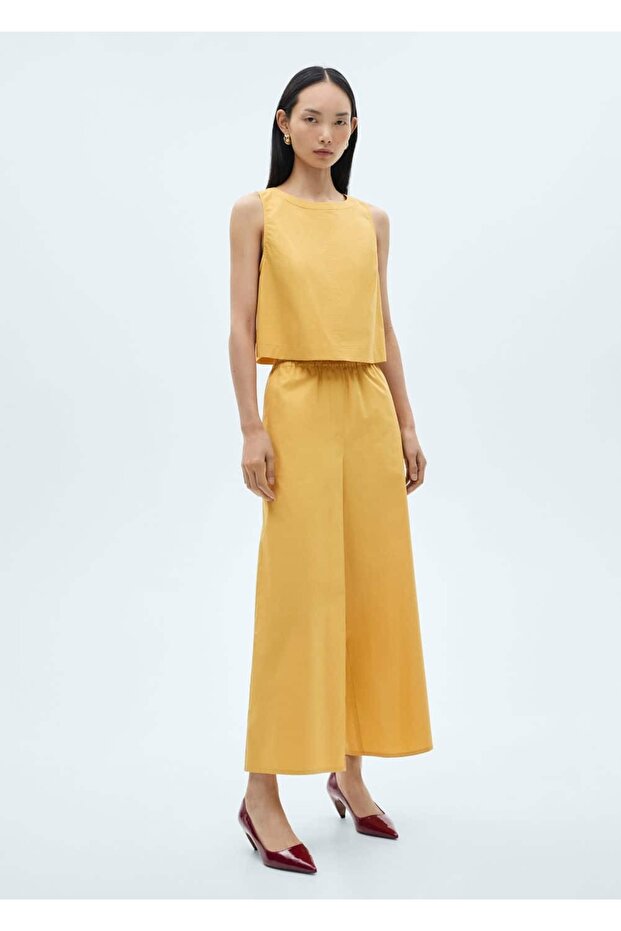 Pamuklu cropped bluz - 2