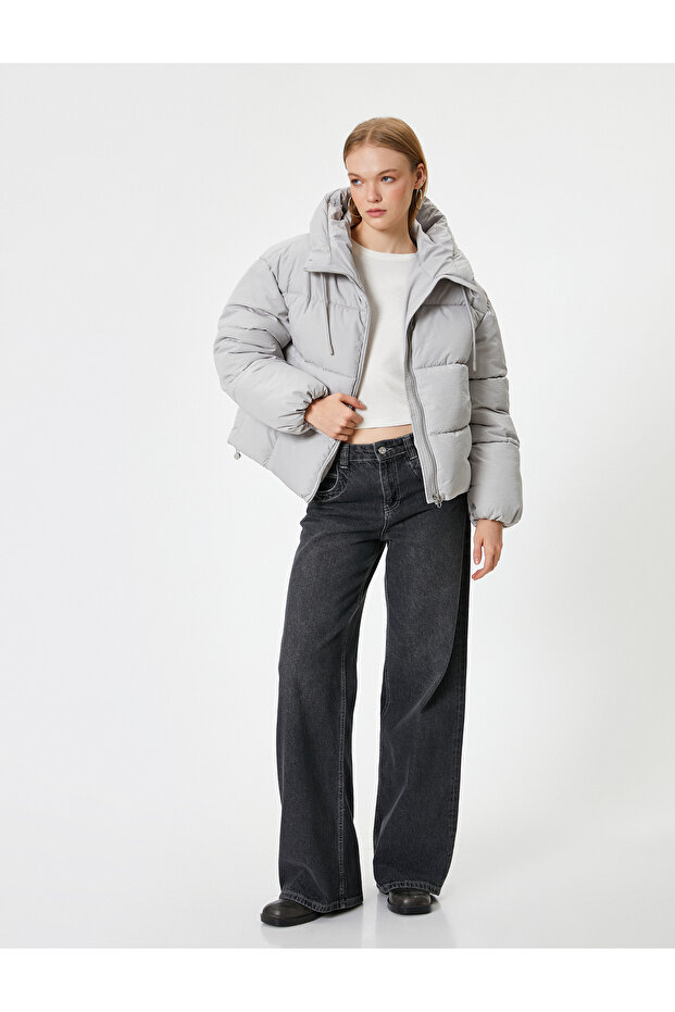 Short Inflatable Coat Hooded Zippered Pocket Comfortable Fit