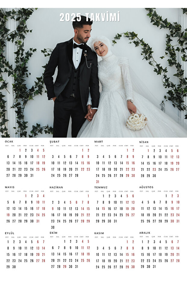 Kişiye Özel Tek Sayfa Takvim 2026 Yılı (A4 Boyutunda ) - 1