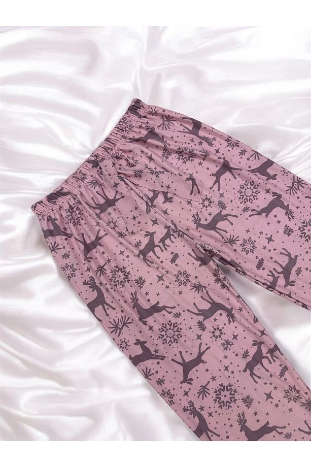 Yılbaşı Konseptli Süet Pijama Altı - 2