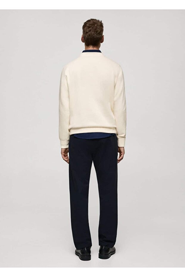 Grafik desenli pamuklu sweatshirt - 4