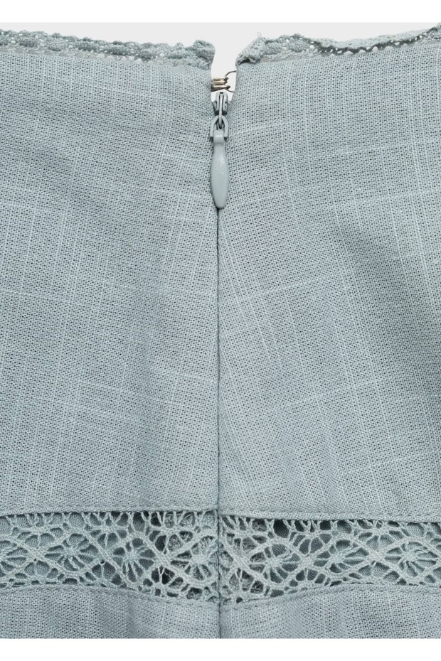 Kenarı işlemeli pamuklu etek - 7