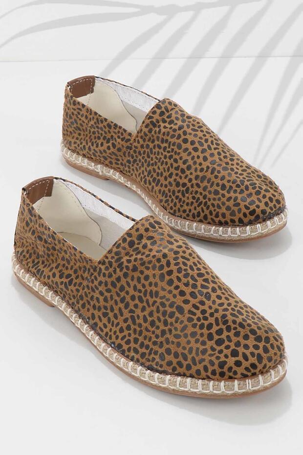 Damen Espadrille K aus bedrucktem Stoff in Hellbraun 01534100004 - 1