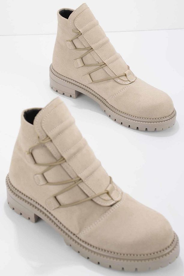 Bej Süet Kadın Bot & Bootie K02509500002 - 1