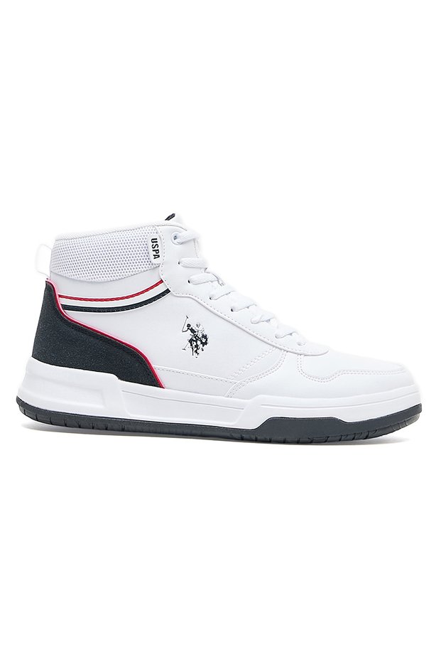 Women's Lightweight White High-Top Sneakers - Sporty Design with Ankle Support for Everyday Wear