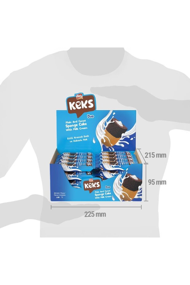 Sponge Kek Duo Sade Ve Kakaolu 45 gr X 24 Adet - 6