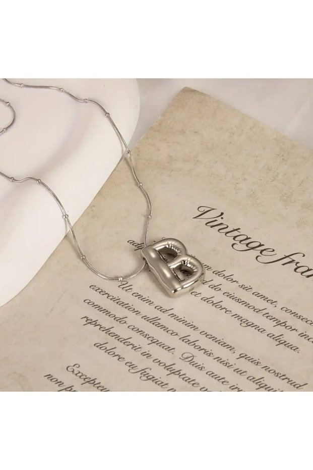 Women's Steel Necklace - Letter B Balloon Letter Women's Necklace