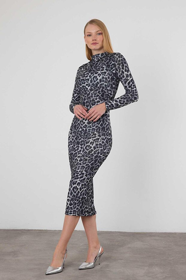 Rochie leopard afumat - Model 377-1 - 6