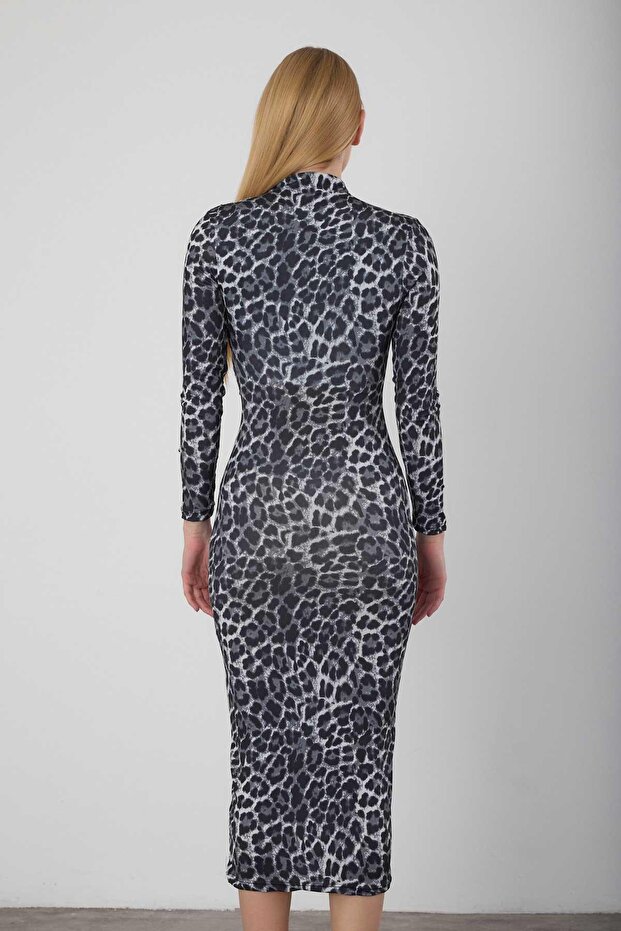Rochie leopard afumat - Model 377-1 - 5