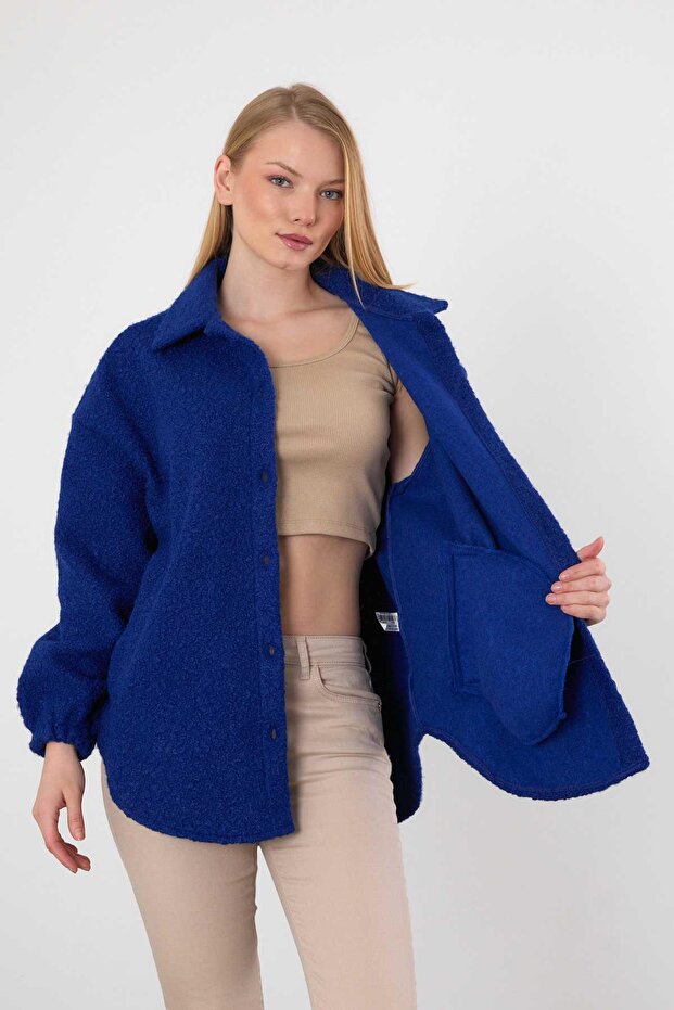 3014A ساكس قميص طية صدر السترة سترة بأزرار - 3