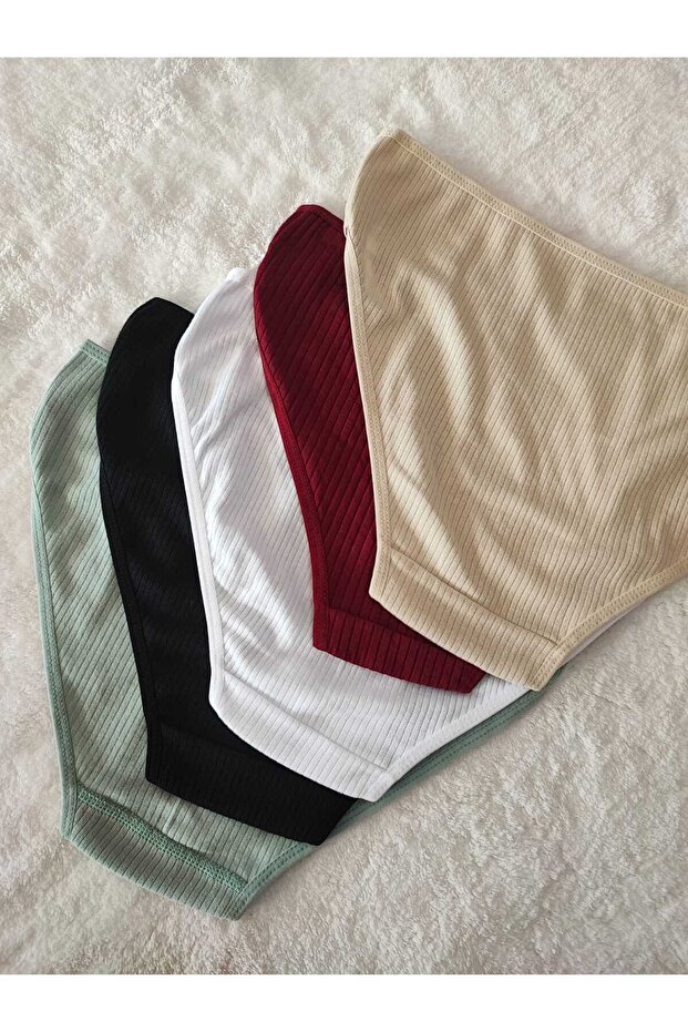 fitilli interlok bikini slip külot basic 5 li paket - 3