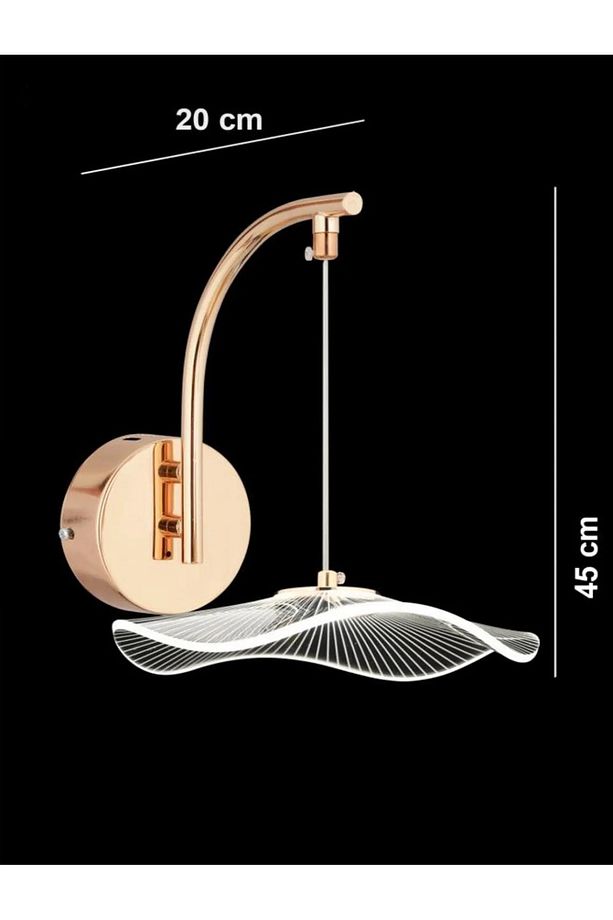 Modern Tasarım Jellyfish Ledli Aplik Gold Sarı Duvar Apliği Şık Görsellik Katar - 3