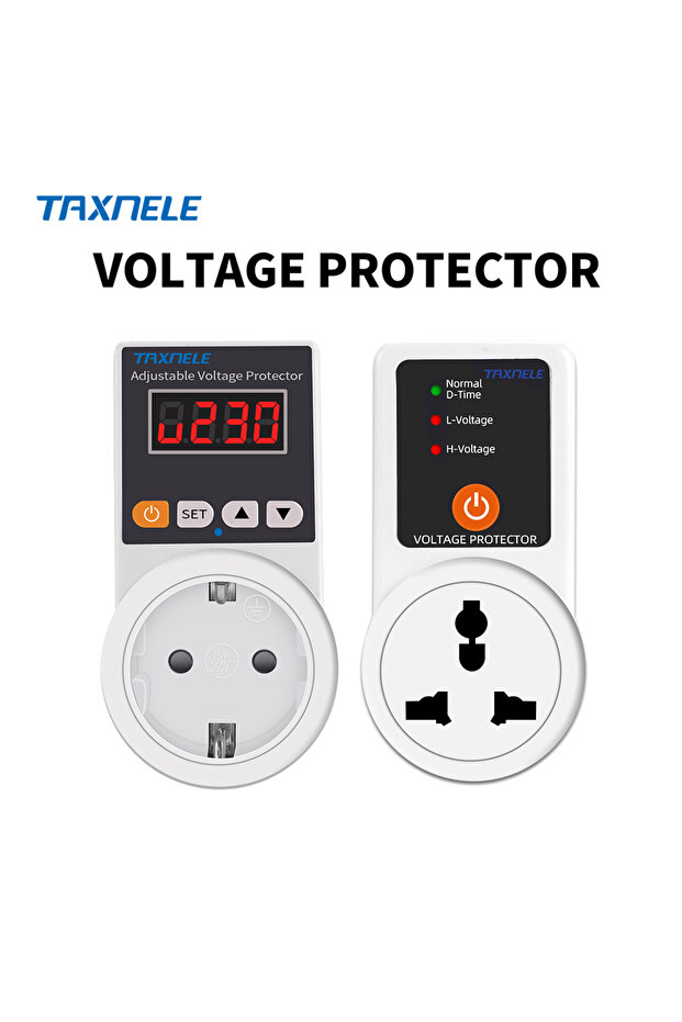 Display Adjustable EU Plug Voltage Protector Socket AC 220V Adjustable and Fixed 16A Voltage Protect - 6