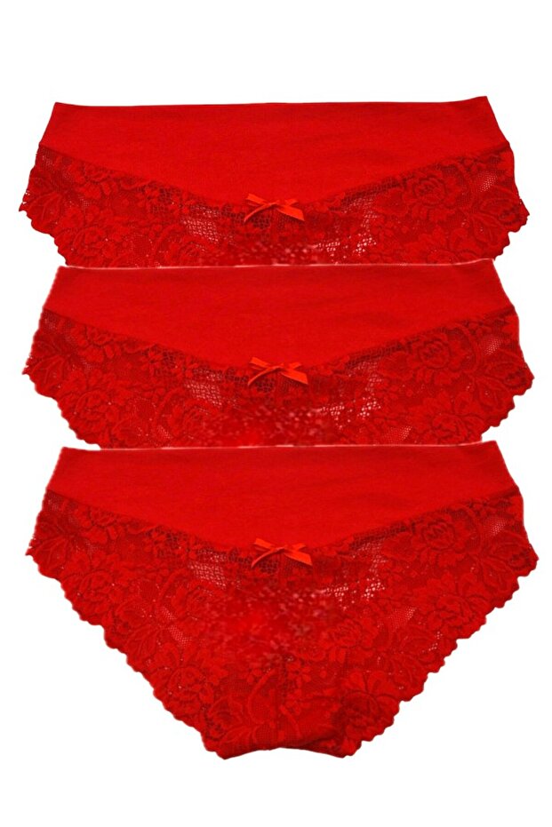 Red 3 Pieces Waist Fabric Bikini