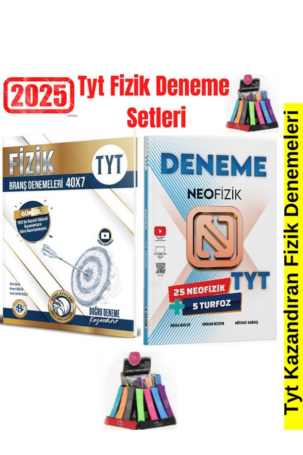 2025 Tyt Fizik 40 Adet Deneme+Neo Fizik Tyt 30 Adet Deneme Seti+Kalemlik - 2