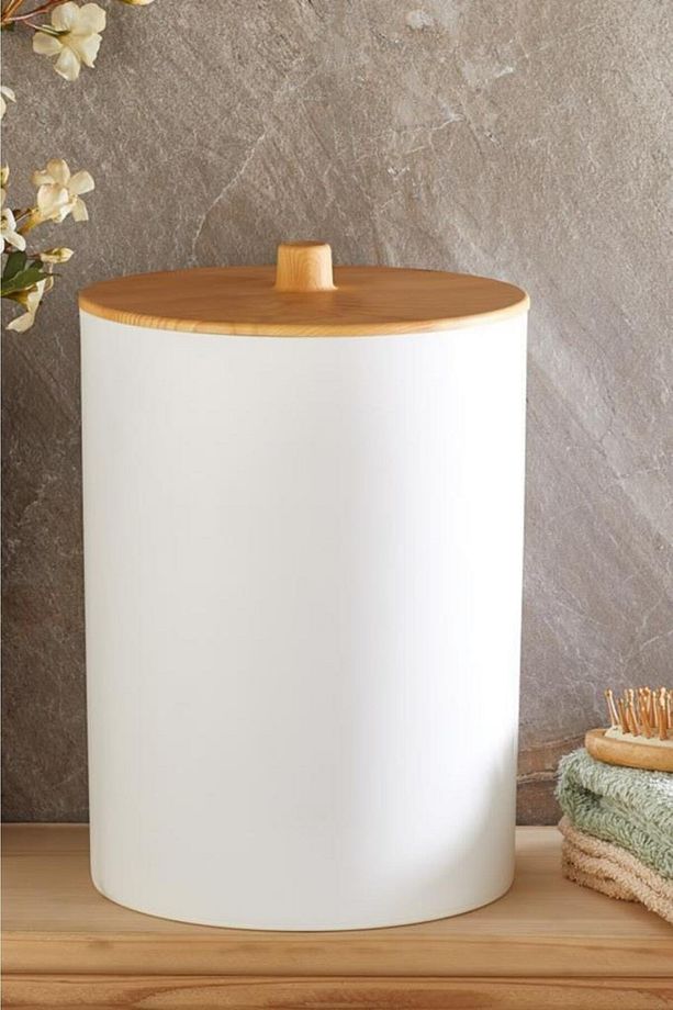 Bambu Desenli Çöp Kovası Ve Klozet Wc Fırçası 2’li Set - 3