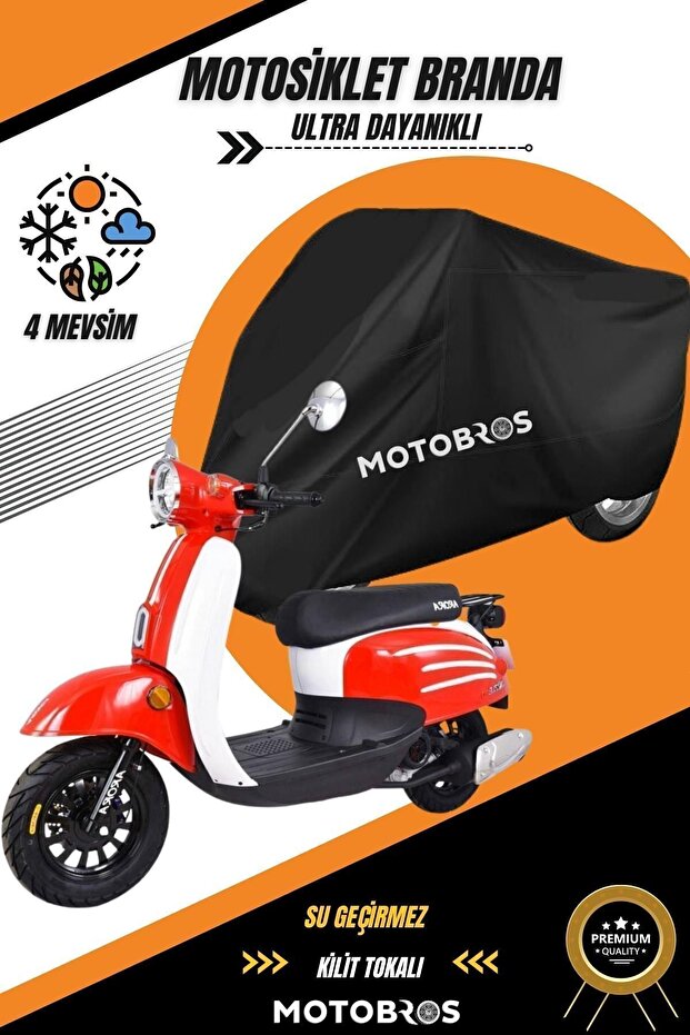 Arora Dazzle Black Motorcycle Cover, Waterproof, Durable (THICKEST) Fabric, Lifetime Use