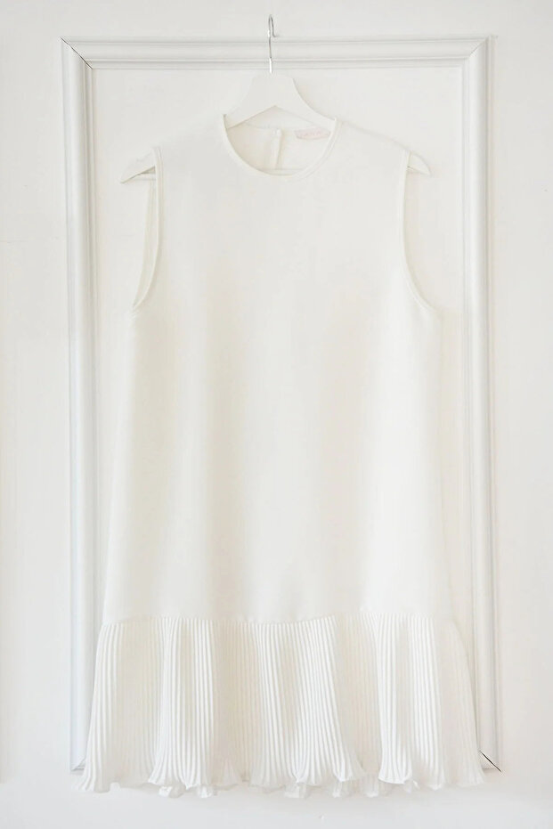 Hijab Women's Pleated Sleeveless White Underwear Mdh002