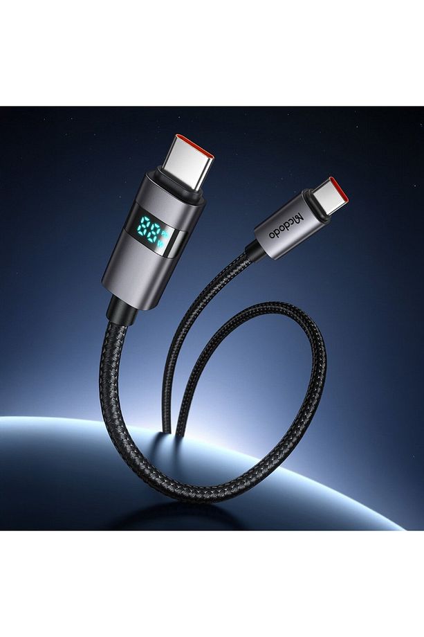 CA-5610 USB-C TO USB-C 100W KABLO YATAY LED EKRANLI SİYAH - 1
