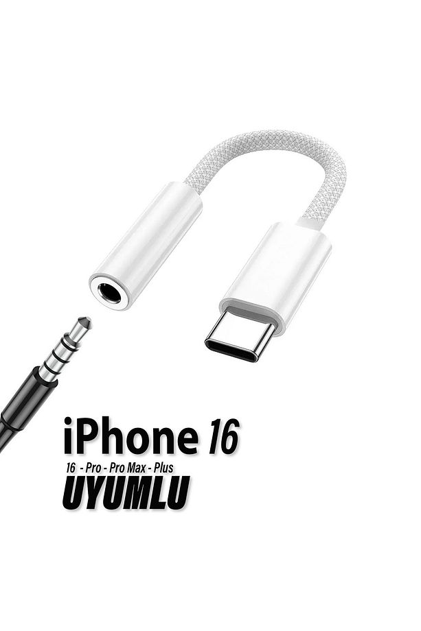 iPhone 16-16 PLUS-16 PRO- 16 PRO MAX Kulaklık Dönüştürücüsü Type-C Çevirici Aparat - 1