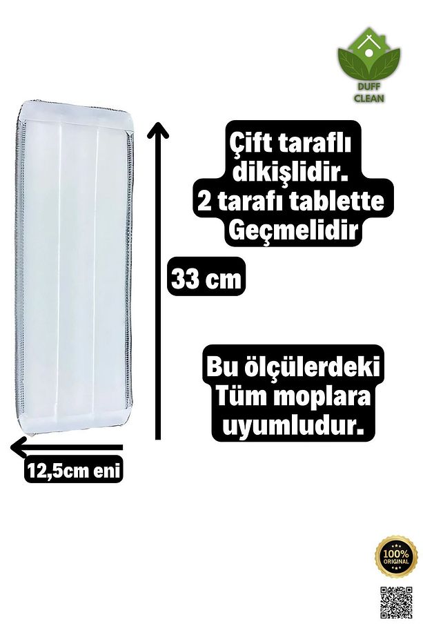 2 ADET İki taraf geçmelidir Mikrofiber Tablet Mop Yedek Bezi Ikili Set - 2