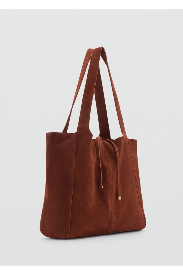 Süet Shopper Çanta - 1