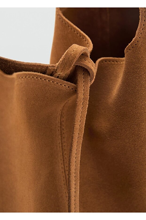 Süet Shopper Çanta - 4