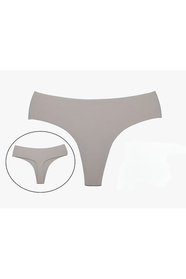 LUST Mikro Lazer İz Yapmayan Pamuklu Siyah ve Ten Renkli String Tanga Külot - 3