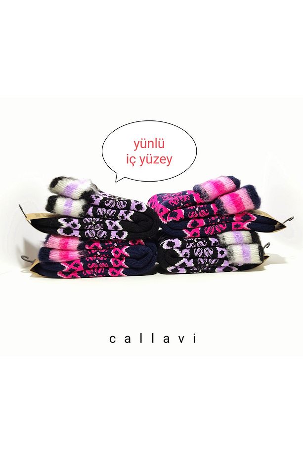Thermal Kışlık Extra Kalın Yünlü Çorap (ŞARDONLU) 4 Çift - 4