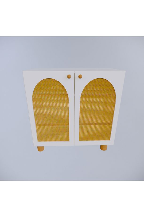 Mdf Bohem Dolap-(mdf 2 Kapaklı Hazeranlı)-(ahşap Desenli)-(90 Cm Genişlik)-(tombul Ayaklı) - 3