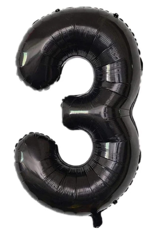 3 Years Old Black Foil Balloon 34 Inch (76-82 cm)