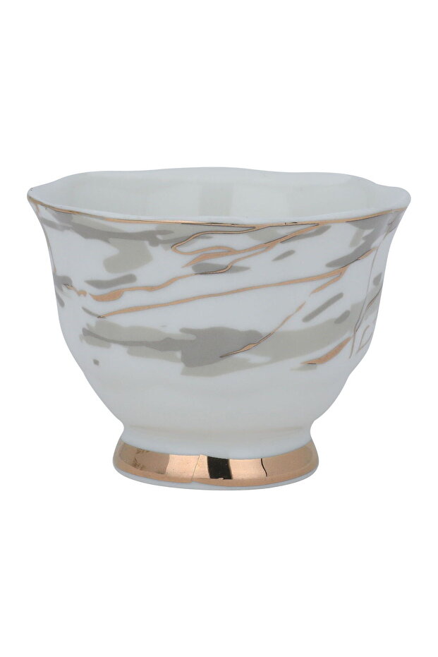 Arabic coffee cups set with gold and silver marble pattern, 12 pieces