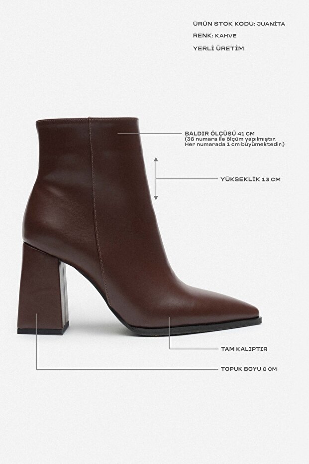 Juanita barna matt cipzáras részletes női sarkú csizma - 3