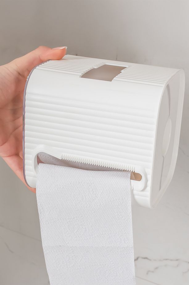 2041 Yapışkanlı Banyo Tuvalet Kağıtlığı Wc Peçetelik Kağıtlık Tutucu Tuvalet Kağıt Organizeri Beyaz - 2