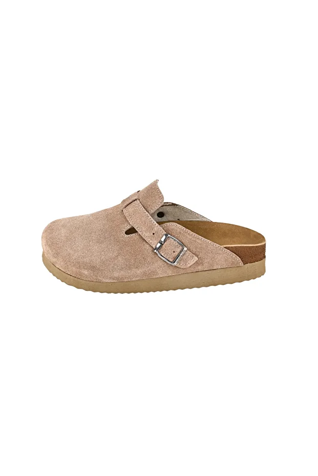 Hakiki Deri Vizon Unisex Boston Clog Yüksek Platform Sabo Terlik - 4