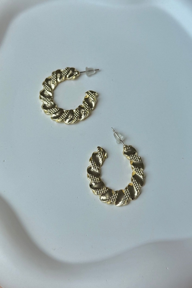 Women's Earrings Custom Plated Scrunch Auger Rodage 3cm Anti Tarnish Earrings