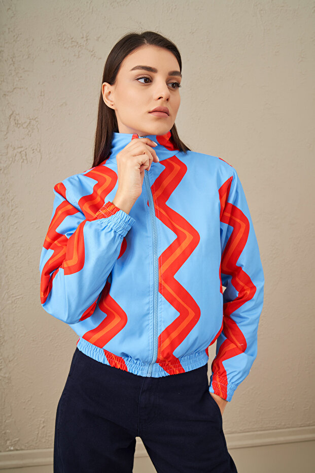 7129 موديل سترة زرقاء عمودية - 3